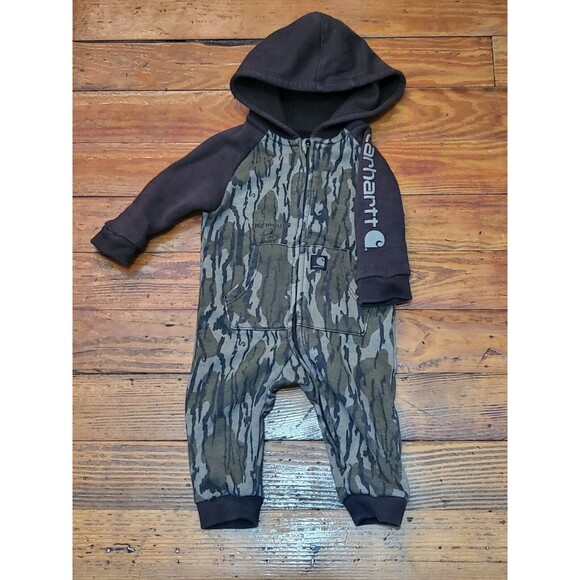 Carhartt Infant Toddler 6 Month Camo/black One Piece Suit Overall Jump Suit @L8